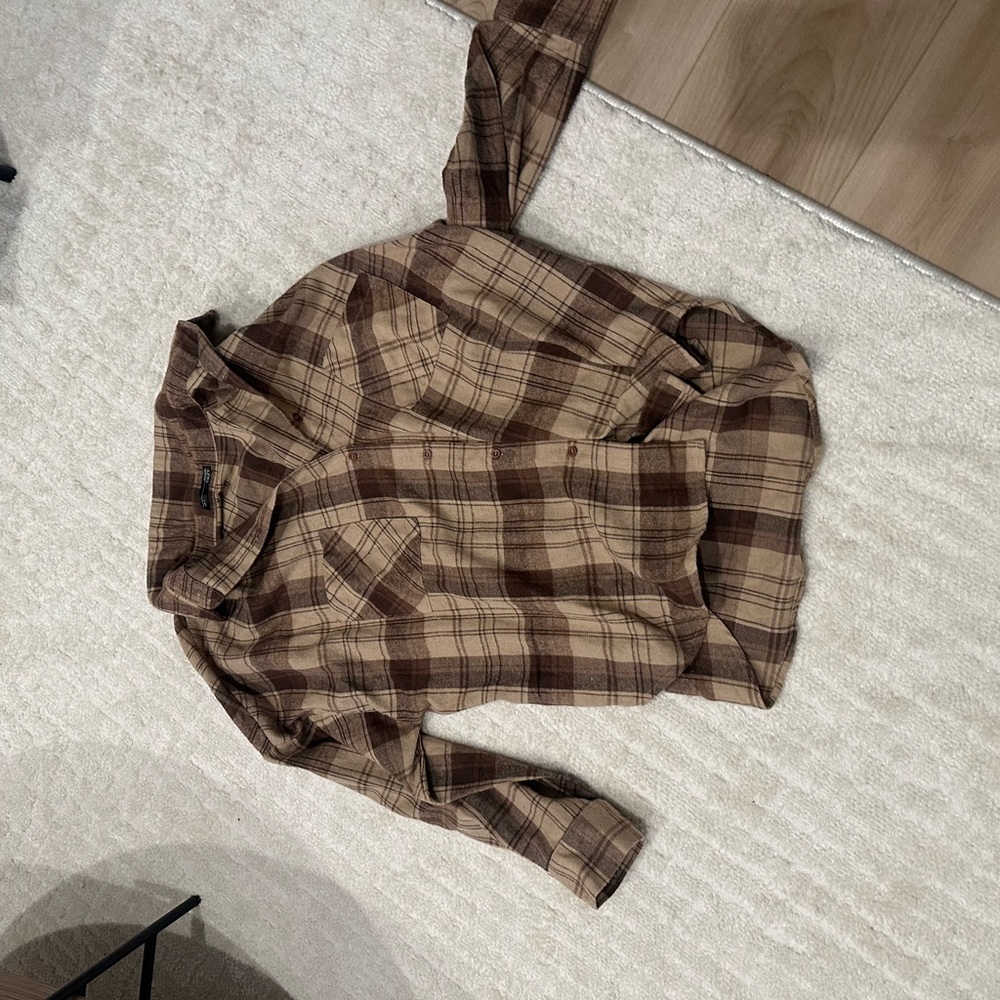 Brown Plaid Button-Down Shirt